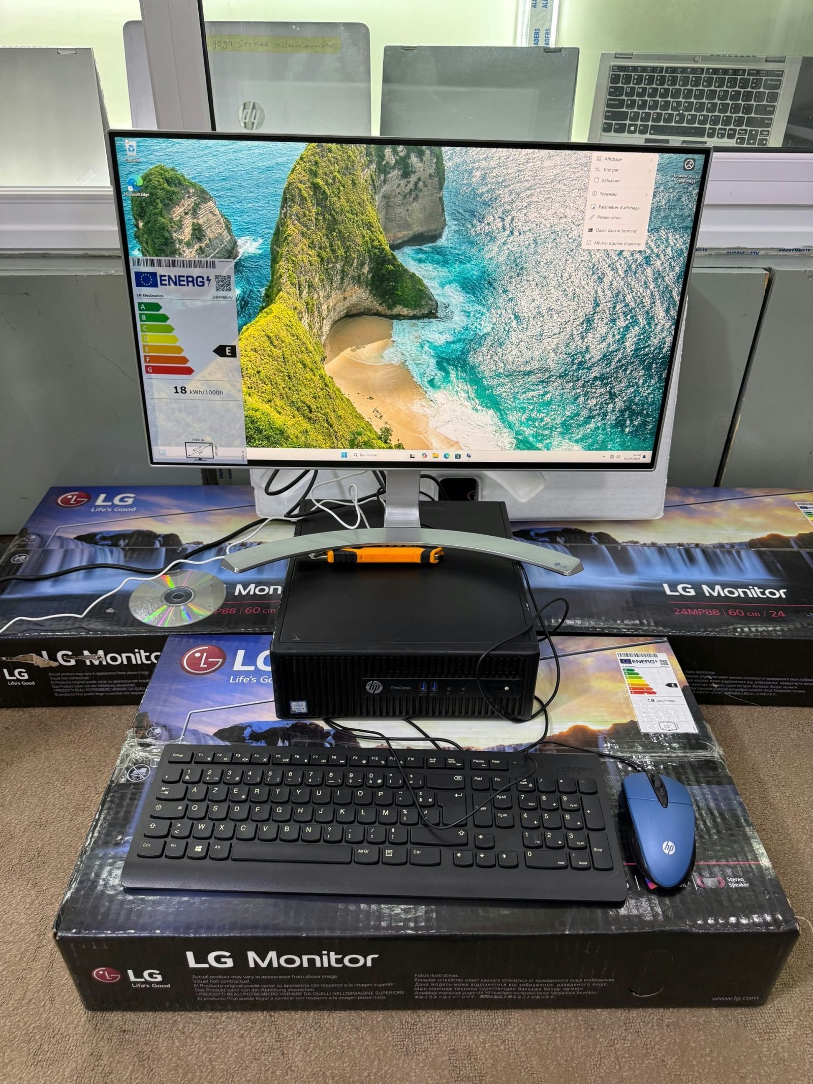 PACK ORDINATEUR DE BUREAU HP + ÉCRAN LG 24 POUCES 💻🔥